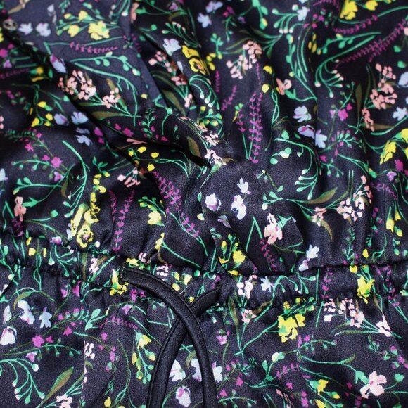 NEW w/o Tags - Victoria's Secret Satin Romper - Tie Waist, Dark Floral, Small - Picture 10 of 13